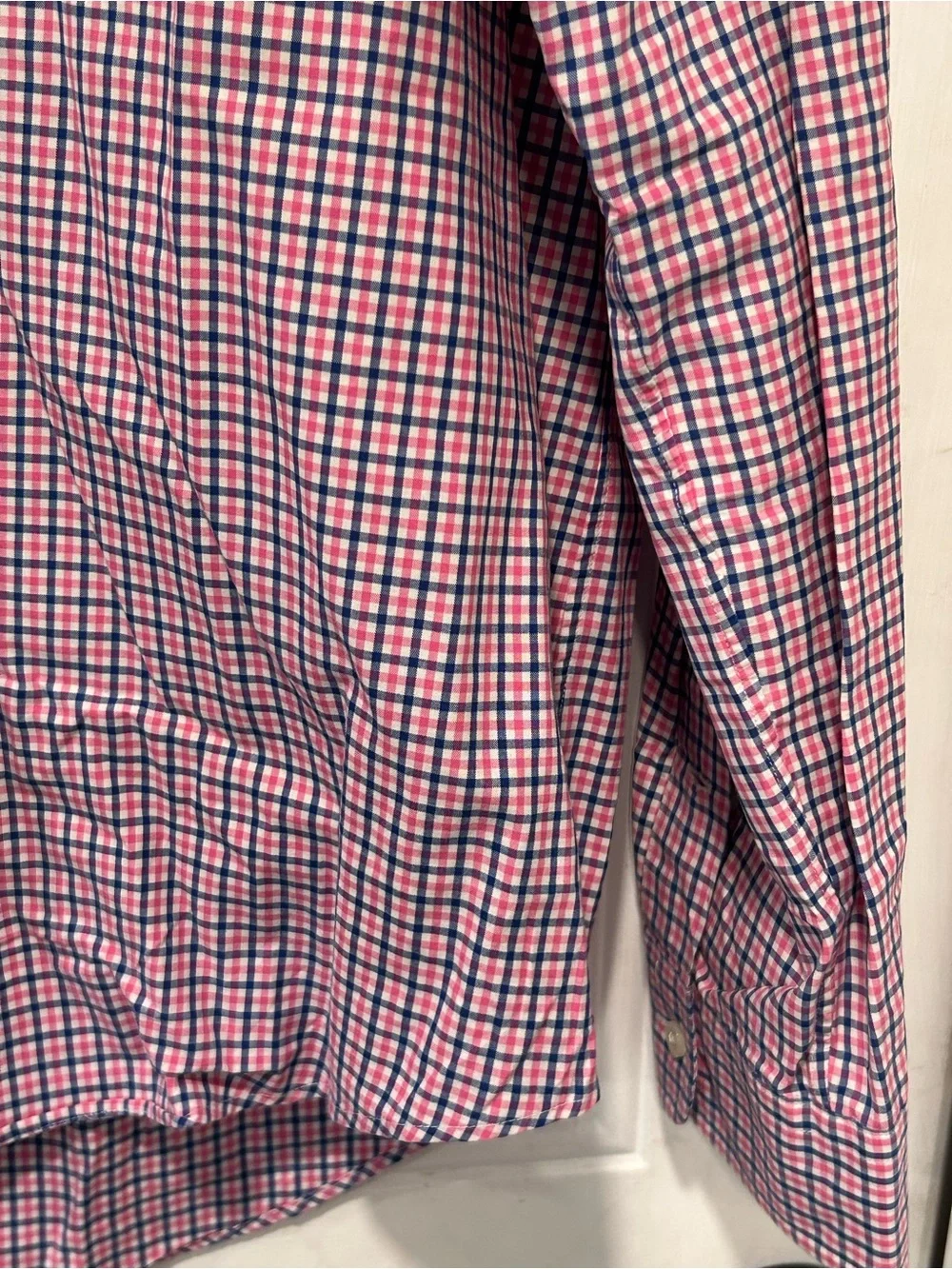 Polo Ralph Lauren 100% Cotton Button Down Shirt Blue Pink Plaid Preppy Coastal L